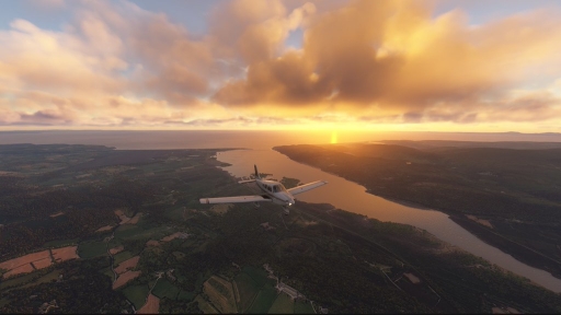 John Arthur - The coast of Wales at sunset, on a recent Tuesday night CIX club flight